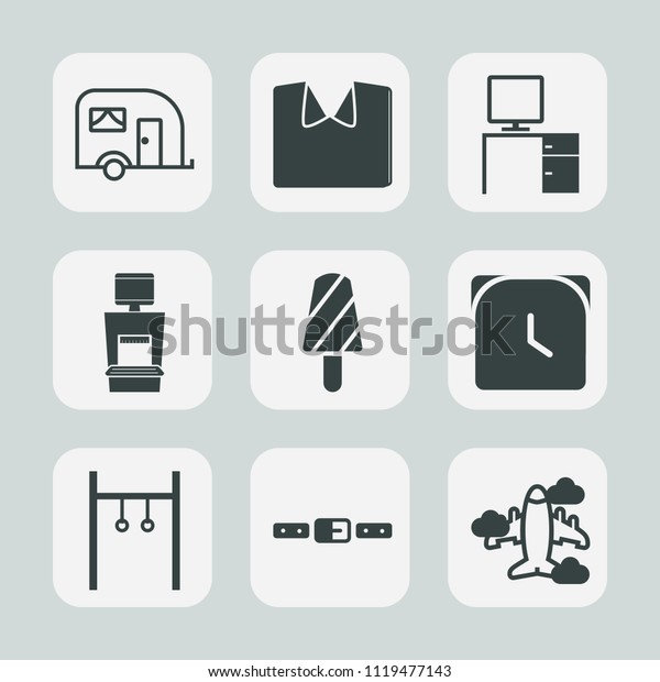 Premium set of outline, fill icons. Such as food,\
ice, fruit, desk, traffic, time, hour, transport, truck, watch,\
work, transportation, fashion, road, belt, office, dessert, shirt,\
clock, white, xray