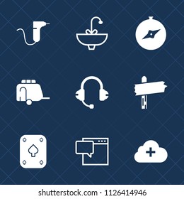 Premium set of outline, fill vector icons. Such as dentist, sound, speech, north, liquid, way, message, bathroom, care, cloud, clinic, vehicle, business, medicine, arrow, internet, direction, medical