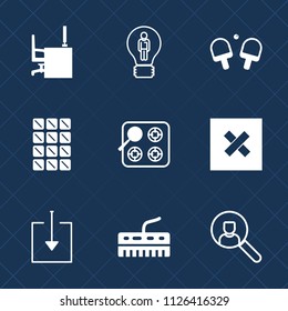 Premium set of outline, fill vector icons. Such as dessert, keyboard, white, oven, top, competition, candy, office, kitchen, food, computer, idea, tennis, gas, sweet, business, creative, play, online