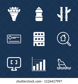 Premium set of outline, fill vector icons. Such as chinese, floral, liquid, asian, city, drink, data, decoration, white, bamboo, water, home, plastic, bank, estate, container, bottle, computer, nature