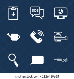 Premium set of outline, fill vector icons. Such as graph, business, download, help, equipment, hobby, transport, information, strike, hit, template, talk, can, bubble, object, banner, emergency, glass