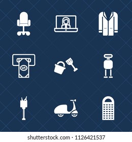 Premium set of outline, fill vector icons. Such as communication, alcohol, bike, young, ice, kitchen, outfit, fashion, video, finance, woman, cheese, wine, cash, machine, cycle, grater, business, coat