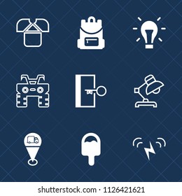 Premium set of outline, fill vector icons. Such as sun, idea, road, interior, table, fun, tshirt, energy, map, icecream, power, ecology, front, education, dirt, sign, transportation, home, light, exit