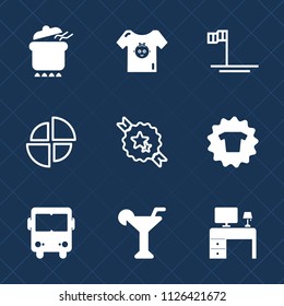 Premium set of outline, fill vector icons. Such as blue, chart, nature, work, beach, child, meal, food, shirt, dinner, graph, lunch, boy, bus, newborn, pie, mexico, office, decorative, sea, baby, cute