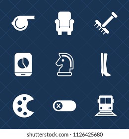 Premium set of outline, fill vector icons. Such as outdoor, palette, chair, travel, energy, sport, object, sign, garden, mobile, business, gardening, grass, raking, chart, sofa, turn, autumn, graph