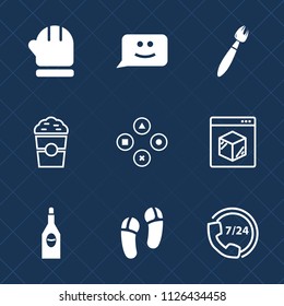 Premium set of outline, fill vector icons. Such as work, winter, red, drink, cartoon, paint, scarf, face, game, alcohol, fun, call, shop, operator, warm, cafe, happy, help, cold, mittens, emotion, cup