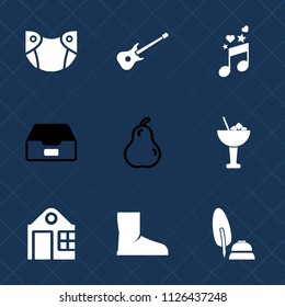 Premium set of outline, fill vector icons. Such as infant, sound, baby, drink, building, fresh, hygiene, music, estate, care, pear, data, real, file, newborn, white, bar, nappy, calligraphy, cocktail