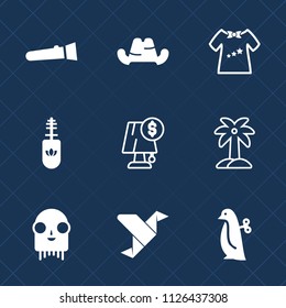 Premium set of outline, fill vector icons. Such as clothes, bulb, kid, art, alien, mascara, origami, monster, bright, child, ufo, electric, fiction, leaf, hat, white, interior, lamp, brush, palm, toy