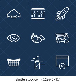 Premium set of outline, fill vector icons. Such as abstract, skydiving, musical, skydiver, sport, sky, concept, store, science, trumpet, beauty, truck, waveform, tipper, shuttle, makeup, jazz, human