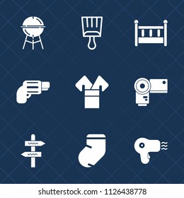 Premium set of outline, fill vector icons. Such as photographer, fashion, element, photography, cradle, fire, arrow, paintbrush, firearm, way, costume, asia, food, child, winter, camera, photo, paint