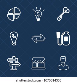 Premium set with outline icons. Such as profile, avatar, house, sign, location, safe, unlock, safety, shop, mobile, element, diagram, chart, curtain, graph, security, concept, graphic, key, creativity