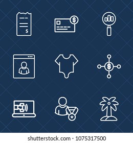 Premium set with outline icons. Such as card, find, body, purchase, call, beauty, business, sign, account, magnifying, people, payment, cash, bank, financial, bodysuit, online, tropical, leaf, social