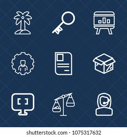 Premium set with outline icons. Such as infographic, sign, safe, mobile, online, internet, graph, box, unpacking, center, coconut, package, account, identity, leaf, nature, card, laptop, summer, id