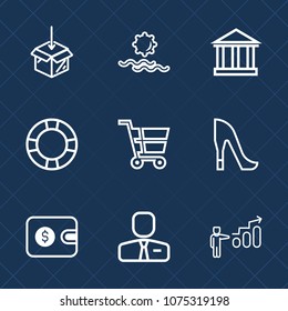 Premium set with outline icons. Such as inflatable, water, europe, purse, download, cash, summer, package, development, pool, tourism, growth, progress, success, sunrise, sky, female, job, box, ring