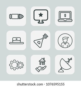 Premium set of outline icons. Such as string, cartridge, gun, action, boy, communication, man, steel, fashion, pc, war, estate, musical, army, music, hat, dish, business, shot, web, instrument, male