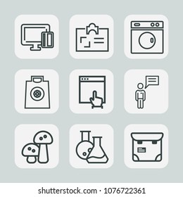 Premium set of outline icons. Such as medicine, business, laboratory, white, wash, buy, document, edible, website, chat, sale, fashion, pretty, nature, equipment, laundry, person, people, machine, web