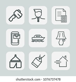 Premium set of outline icons. Such as gold, switch, medal, business, phone, tag, boat, ocean, financial, banking, repair, table, paper, success, home, construction, sea, label, axe, competition, house