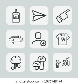 Premium set of outline icons. Such as equipment, substitute, white, internet, people, pointing, phone, user, finger, remote, email, control, success, progress, channel, change, print, tshirt, network