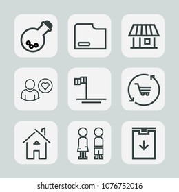 Premium set of outline icons. Such as lab, retail, estate, business, architecture, beach, baja, mexico, building, house, dental, people, cart, shop, modern, happy, ocean, paper, window, tool, web, boy