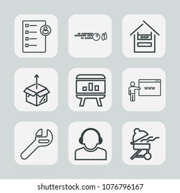 Premium set of outline icons. Such as bbq, barbecue, tool, business, recruitment, cart, grill, spanner, supermarket, team, bowl, interview, cooking, box, human, resources, new, store, bowling, work