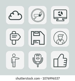 Premium set of outline icons. Such as graph, find, direction, cigarette, search, boy, diagram, tobacco, music, male, choice, stop, people, diskette, addiction, road, banner, concept, voice, karaoke