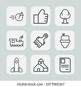 Premium set of outline icons. Such as stress, internet, transport, restroom, nature, time, science, construction, railway, building, card, technology, environment, web, wc, website, office, id, woman