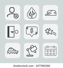 Premium set of outline icons. Such as sea, square, door, pictogram, schedule, user, exit, forest, web, fashion, holiday, tree, interior, home, table, star, timetable, trunk, shiny, plant, transport