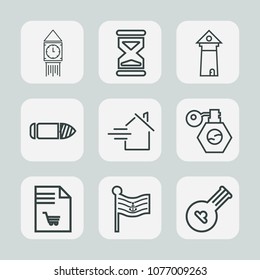 Premium set of outline icons. Such as bottle, supermarket, hour, national, countdown, shopping, property, gun, beauty, weapon, england, famous, music, uk, pump, westminster, nation, landmark, bullet
