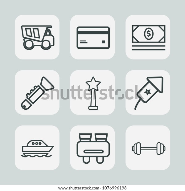 Premium set of outline icons. Such as trumpet,\
dumper, watch, dump, workout, jazz, yacht, event, festival, gym,\
truck, business, card, lorry, glasses, coin, celebration, bank,\
vehicle, exercise,\
cargo