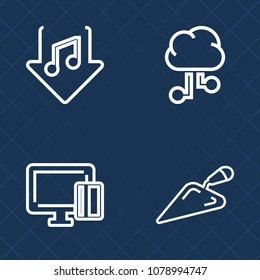 Premium set of outline vector icons. Such as buy, information, payment, connection, wrench, finance, screwdriver, hammer, button, credit, equipment, business, sound, communication, instrument, media