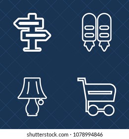Premium set of outline vector icons. Such as hotel, , bright, commerce, purchase, object, table, business, equipment, hang, handle, basket, knob, quiet, buy, desk, home, switch, doorknob, door, store