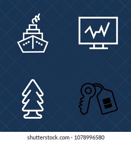Premium set of outline vector icons. Such as computer, lock, key, forest, patient, safe, doctor, wood, equipment, environment, research, tree, pine, landscape, diagnostic, science, professional, 