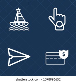 Premium set of outline vector icons. Such as message, vessel, index, boat, speed, gesture, ocean, human, email, smartphone, banking, money, sign, bank, water, yacht, cash, currency, nautical, phone