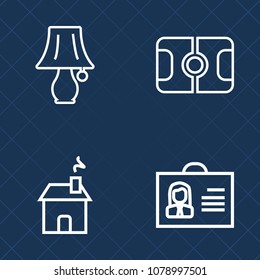 Premium set of outline vector icons. Such as window, home, person, grass, modern, furniture, estate, interior, stadium, electricity, game, competition, profile, internet, field, desk, pitch, table
