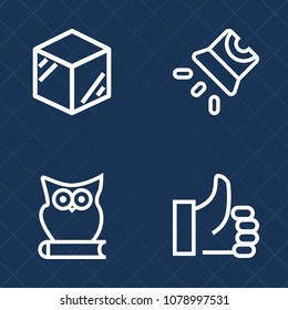 Premium set of outline vector icons. Such as cardboard, wild, up, template, product, drawing, projection, film, fun, nature, hand, thumb, web, package, ok, movie, like, animal, good, video, art, blank