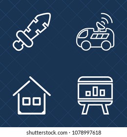 Premium set of outline vector icons. Such as business, architecture, ancient, steel, sharp, home, property, travel, navigation, satellite, banner, auto, sword, modern, knight, medieval, direction, old