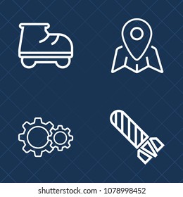 Premium set of outline vector icons. Such as pin, exercise, explosive, location, man, danger, cloud, graphic, gps, park, navigation, heat, business, action, roller, marker, explode, coaster, summer