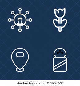 Premium set of outline vector icons. Such as map, seasoning, petal, holding, ingredient, navigation, gps, spring, sea, cellphone, application, sign, wedding, bloom, web, mobile, blossom, salt, bath