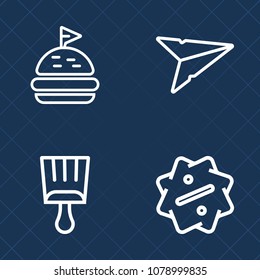 Premium set of outline vector icons. Such as border, salad, mail, meal, element, label, price, snack, paint, tag, collection, sale, fresh, slice, website, internet, lettuce, letter, send, offer, shape