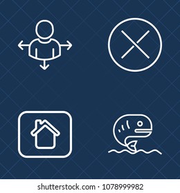 Premium set of outline vector icons. Such as arrow, food, road, building, modern, web, sign, home, fresh, remove, animal, destination, property, apartment, information, beautiful, travel, direction