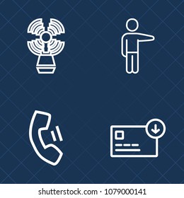 Premium set of outline vector icons. Such as pointing, sack, smartphone, seamark, bag, cash, female, tower, girl, cellphone, adult, finger, mobile, telephone, communication, young, building, male, sea