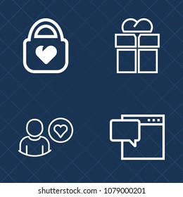 Premium set of outline vector icons. Such as handbag, object, background, rating, technology, business, dialog, happy, subscribe, surprise, modern, package, gift, christmas, giftbox, social, internet