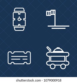 Premium set of outline vector icons. Such as technology, sea of cortes, hand, breakfast, water, sky, entertainment, hotel, show, admission, sea, minute, fashion, ocean, hour, paper, wrist, blue, time