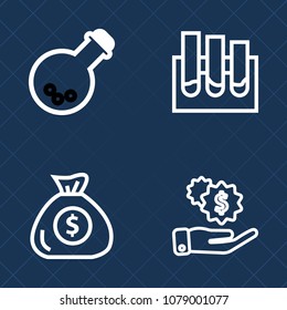 Premium set of outline vector icons. Such as coin, concept, prosthesis, health, earn, tooth, oral, sample, technology, finance, salary, test, dental, implant, medicine, banking, money, rich, equipment