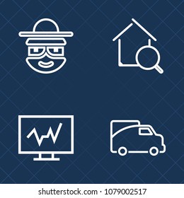 Premium set of outline vector icons. Such as smile, doctor, hospital, health, internet, head, examination, house, van, online, home, building, transport, right, medical, face, medicine, technology