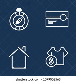 Premium set of outline vector icons. Such as real, direction, nautical, residential, compass, property, south, navigation, object, estate, purchase, media, west, exterior, t-shirt, old, sound, price