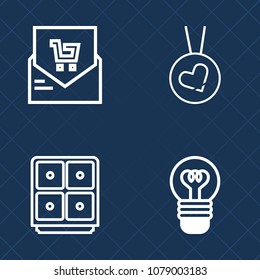 Premium set of outline vector icons. Such as supermarket, store, check, wealth, banking, business, payment, receipt, light, gold, retail, idea, diamond, safe, jewel, lightbulb, dollar, currency, bulb