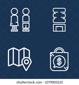 Premium set of outline vector icons. Such as beer, happy, childhood, blue, navigation, tag, male, refrigerator, background, people, drink, price, market, web, standing, cold, ice, sale, together, box