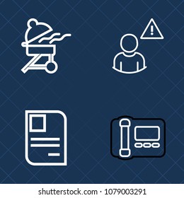 Premium set of outline vector icons. Such as style, identity, picnic, information, identification, technology, cooking, alarm, fire, summer, barbecue, id, grill, cook, communication, male, telephone