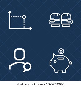 Premium set of outline vector icons. Such as account, geometry, sportswear, banking, economy, geometric, fitness, website, mobile, piggy, circle, money, fight, bank, training, coin, pig, finance, art